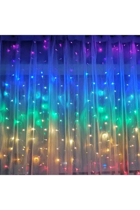 Perde Led 240 Ledli 8 Fonksiyonlu Dekor Lambası Rgb