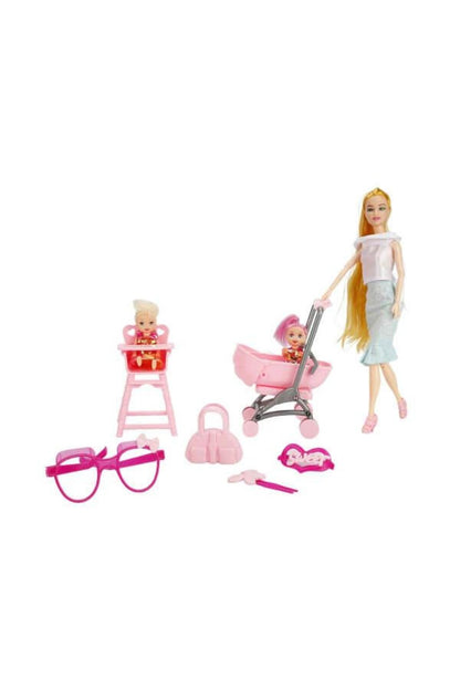 Anlily Pusetli Mama Sandalyeli Bebek Seti Cindy Doll Little Baby - 02456 (Lisinya)