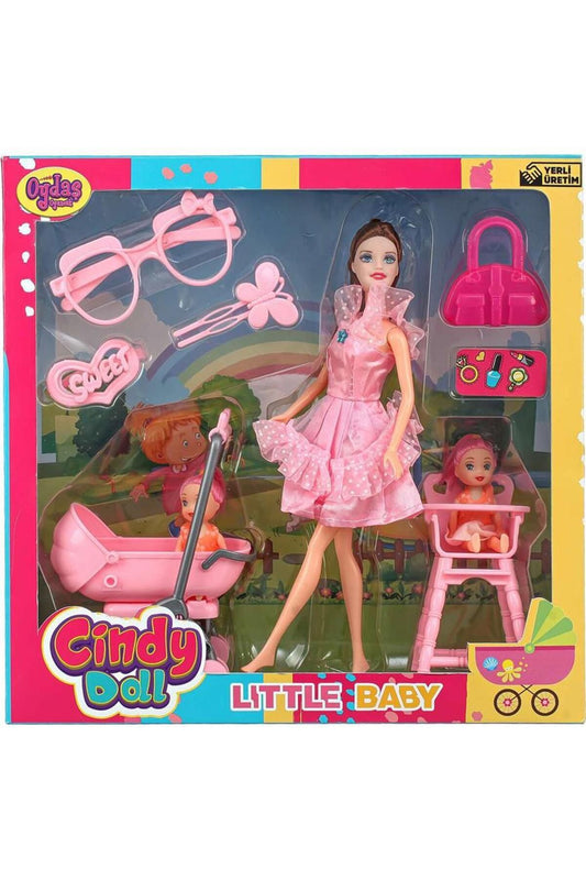 Anlily Pusetli Mama Sandalyeli Bebek Seti Cindy Doll Little Baby - 02456 (Lisinya)