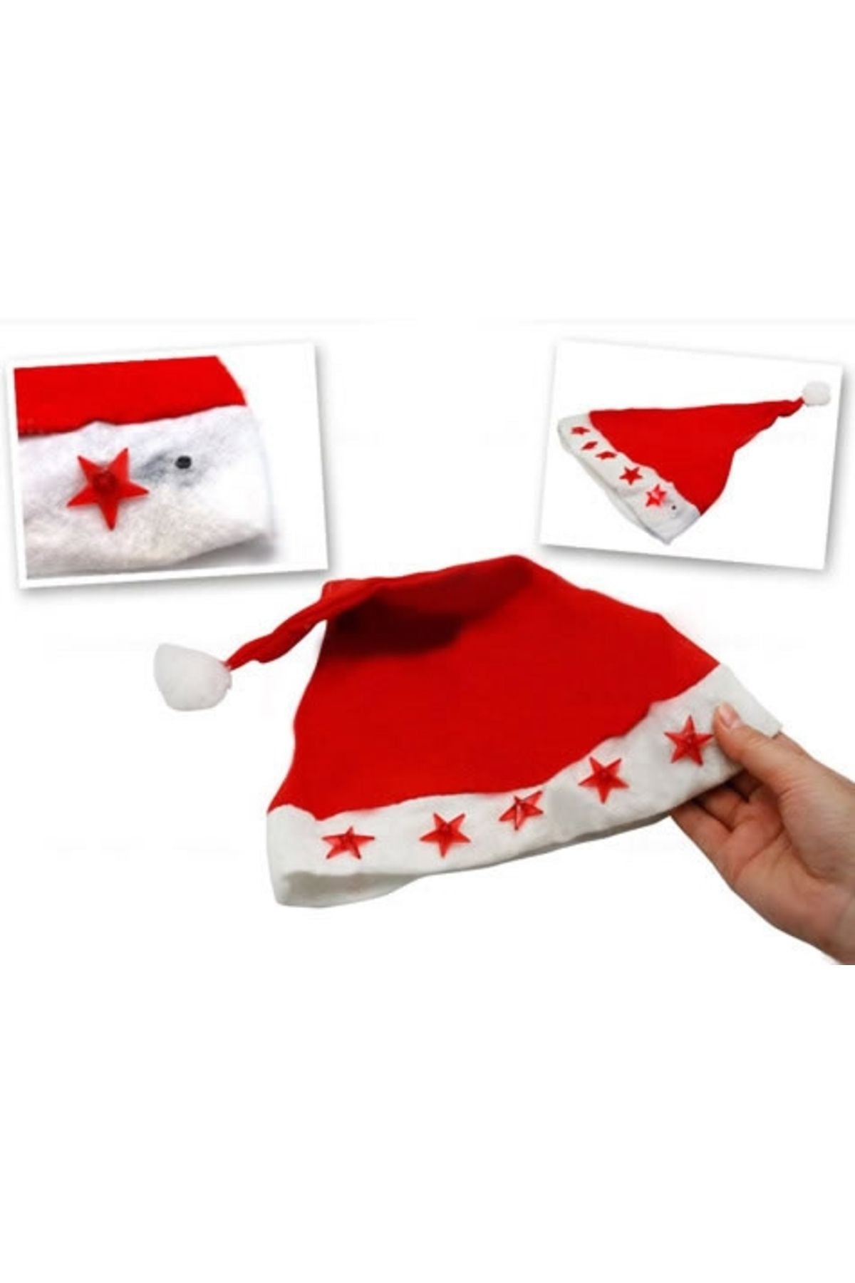 Yılbaşı Özel Işıklı Noel Baba Şapkası