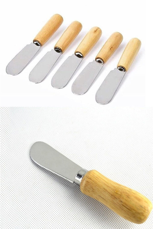 Tereyağı Bıçağı Mini Spatula Ahşap Saplı 6 Adet