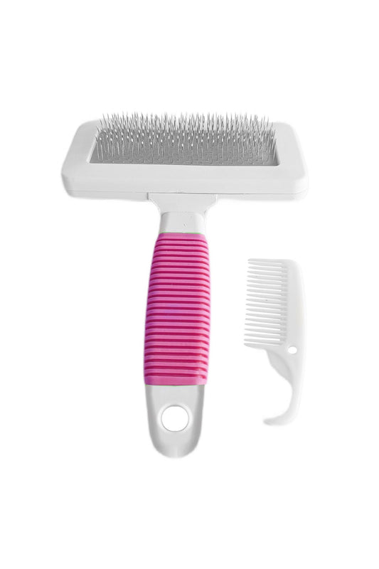 Temizleme Aparatlı Kedi Köpek Tarağı 9.5 Cm-14 Cm Medium Pembe