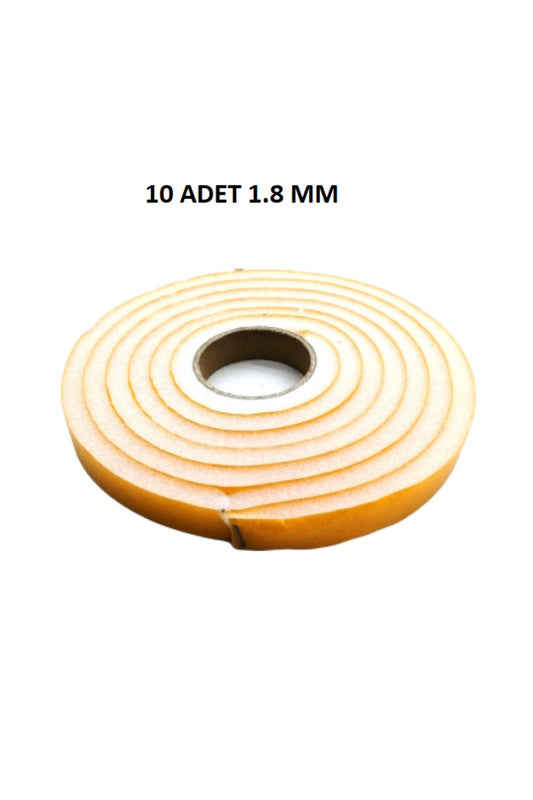 10 Adet Kapı Pencere Isı Yalıtım Süngeri Yapışkanlı Pencere Rüzgar Bandı 18MM x 2,5 MT