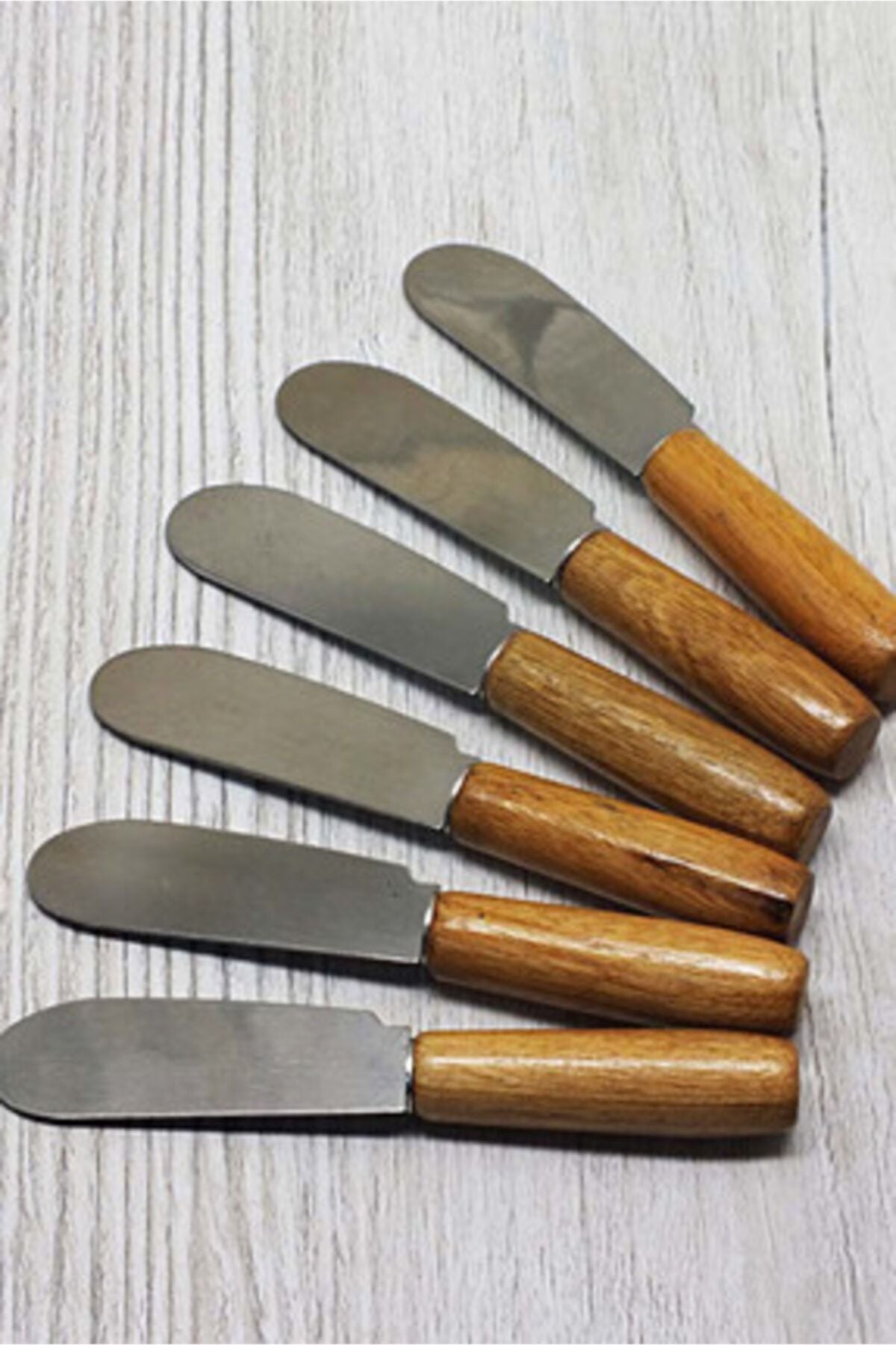 Tereyağı Bıçağı Mini Spatula Ahşap Saplı 6 Adet